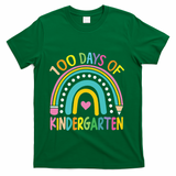 100th Day Of Kindergarten Teacher 100 Days Smarter Gift T-Shirt - Green