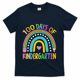100th Day Of Kindergarten Teacher 100 Days Smarter Gift T-Shirt - Navy