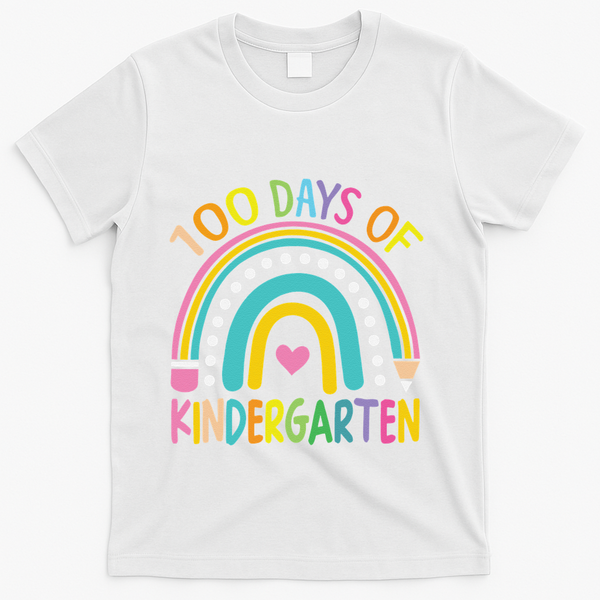 100th Day Of Kindergarten Teacher 100 Days Smarter Gift T-Shirt - White