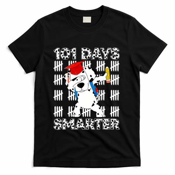 101 Days Of School Happy 100 Days Smarter Teacher T-Shirt - Black