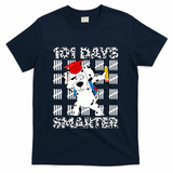 101 Days Of School Happy 100 Days Smarter Teacher T-Shirt - Navy