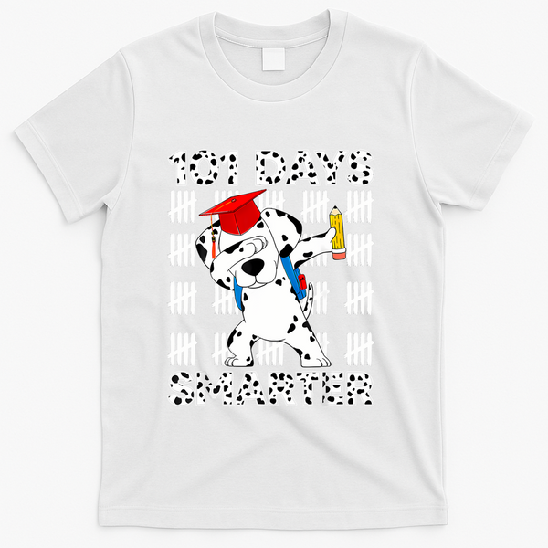 101 Days Of School Happy 100 Days Smarter Teacher T-Shirt - White