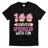 100 Days Sprinkled With Fun Cupcake 100th Day Of School T-Shirt - Black