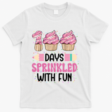 100 Days Sprinkled With Fun Cupcake 100th Day Of School T-Shirt - White