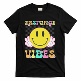 1st Grade Vibes Smile Face Back To School First Grade T-Shirt - Black