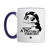 Porco Rosso Che Guevara Ceramic Coffee Mug Tea Mug,Gift for Women, Girls, Wife, Mom, Grandma,11 oz - white/cobalt blue