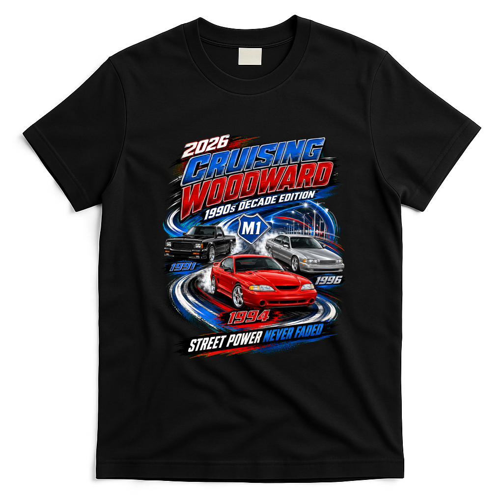 2026 Cruising Woodward - 1990s Decade Edition T-Shirt - Black