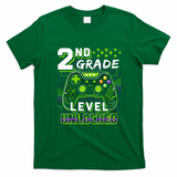 2nd Grade Level Unlocked Gamer Back To School T-Shirt - Irish Green
