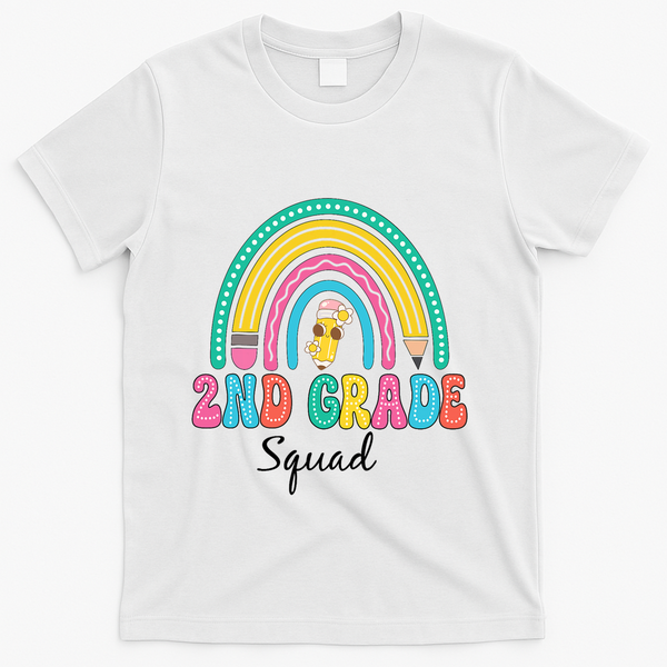 2nd Grade Squad Second Teacher Student Team Back To School T-Shirt - White