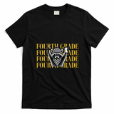 4th Fourth Grade Funny Raccoon Back To School T-Shirt - Black