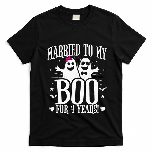4th Wedding Anniversary October 4th Anniversary T-Shirt - Black