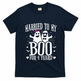 4th Wedding Anniversary October 4th Anniversary T-Shirt - Navy Blue