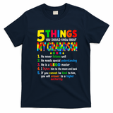 5 Things You Should Know About My Grandson T-Shirt - Navy Blue