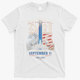 9/11 25th Anniversary We Will Never Forget Tribute 9.11 T-Shirt - White