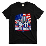 9/11 Never Forget 25th Anniversary September 11th T-Shirt - Black