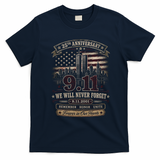 9.11 We Will Never Forget 25th Anniversary T-Shirt - Navy Blue
