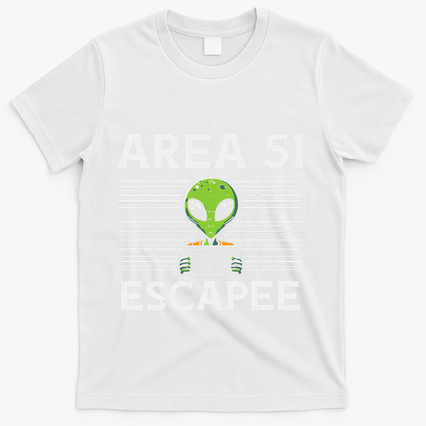 Alien Area 51 Escapee Funny Costume Ufo T-Shirt - White