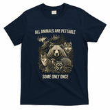 All Animals Are Pettable Some Only Once Vintage Nature T-Shirt - Navy Blue
