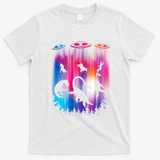 Alien Abduction Trex Loch Ness Bigfoot Funny Ufo T-Shirt - White