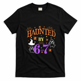 Aunted By 6-7 Halloween Math Teacher 67 Meme T-Shirt - Black