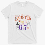 Aunted By 6-7 Halloween Math Teacher 67 Meme T-Shirt - White