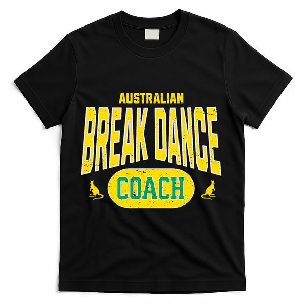 Australian Breakdance Coach Costume Outfit Halloween Party T-Shirt - Black