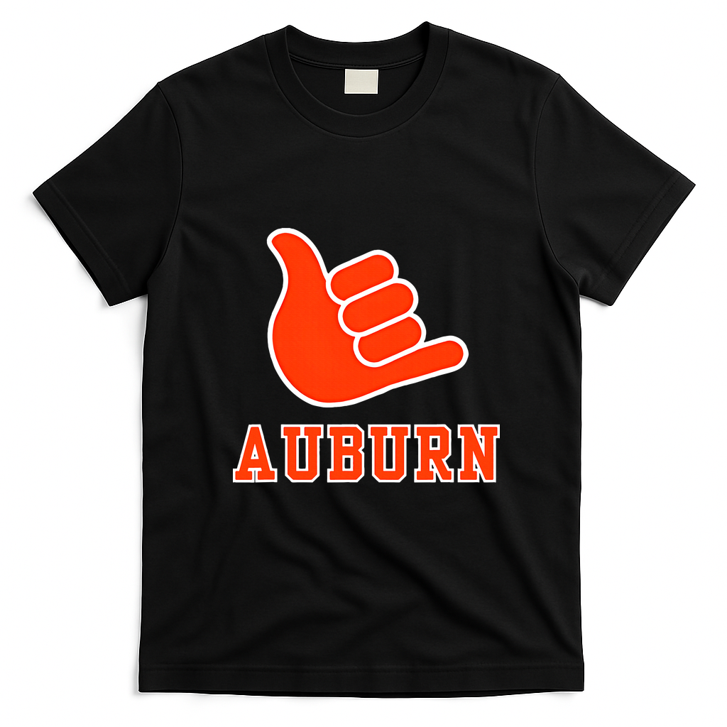 Auburn City Shaka Hand Sign Fans T-Shirt - Black