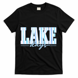 Ake Days Striped Summer Preppy Cottage Coastal T-Shirt - Black