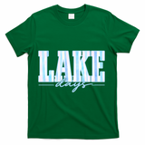 Ake Days Striped Summer Preppy Cottage Coastal T-Shirt - Green