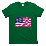 American Flag Breast Cancer Survivor USA T-Shirt - Irish Green
