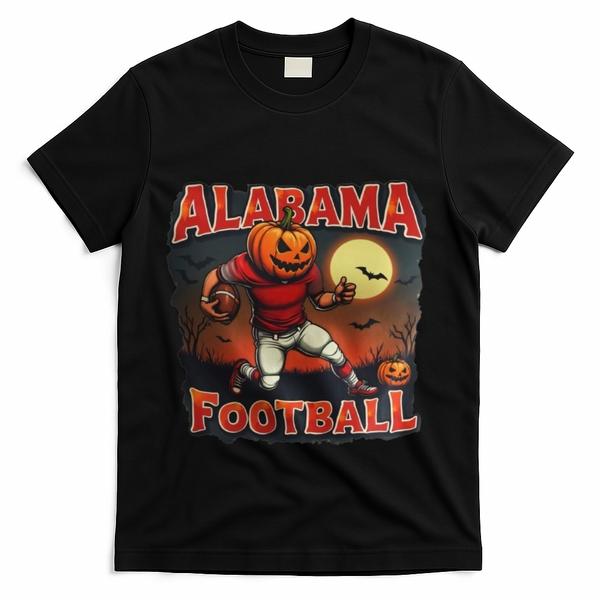 Alabama Football Halloween Pumpkin Player Spooky Alabama T-Shirt - Black