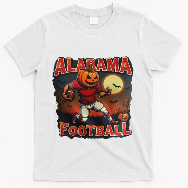 Alabama Football Halloween Pumpkin Player Spooky Alabama T-Shirt - White