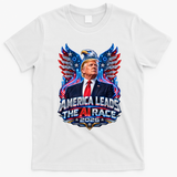 America Leads The AI Race Trump 2026 T-Shirt - White