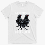 Attempted Murder Two Crows Birds Spooky Crows Pun T-Shirt - White