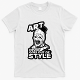 Art Never Goes Out Of Style Horror Clown T-Shirt - White