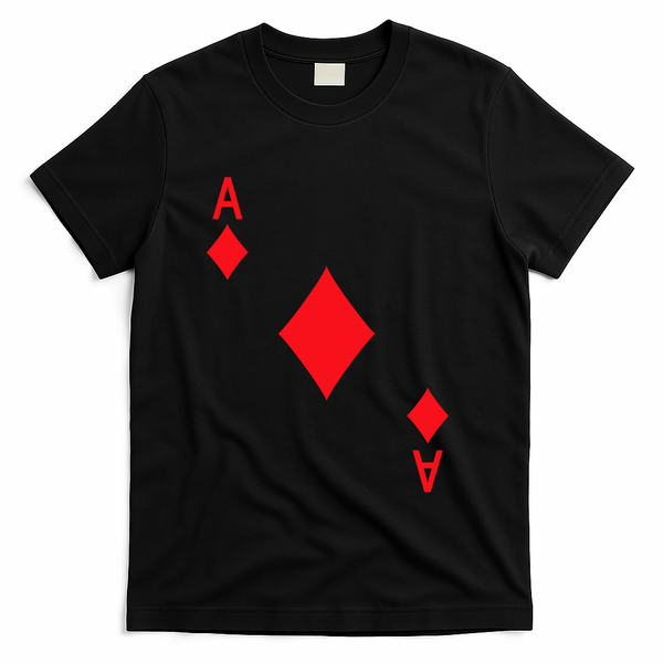 Ace Of Diamonds Playing Card T-Shirt - Black