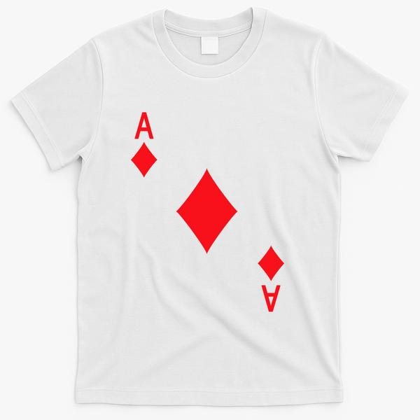 Ace Of Diamonds Playing Card T-Shirt - White
