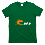 Angry Pumpkin Eating Ghost Halloween Video Gamer Retro Gaming T-Shirt - Irish Green