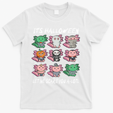 Axolotl Scare You A-Lotl Girl Boy Axolotl Halloween T-Shirt - White
