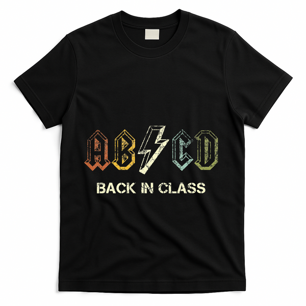 Abcd Teacher  Back To School Teacher Student Rock T-Shirt - Black