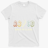 Abcd Teacher  Back To School Teacher Student Rock T-Shirt - White