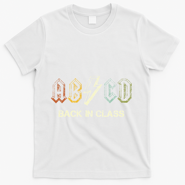 Abcd Teacher  Back To School Teacher Student Rock T-Shirt - White