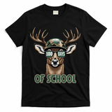 Bucked 100 Days Of School Deer Student 100th Day T-Shirt - Black