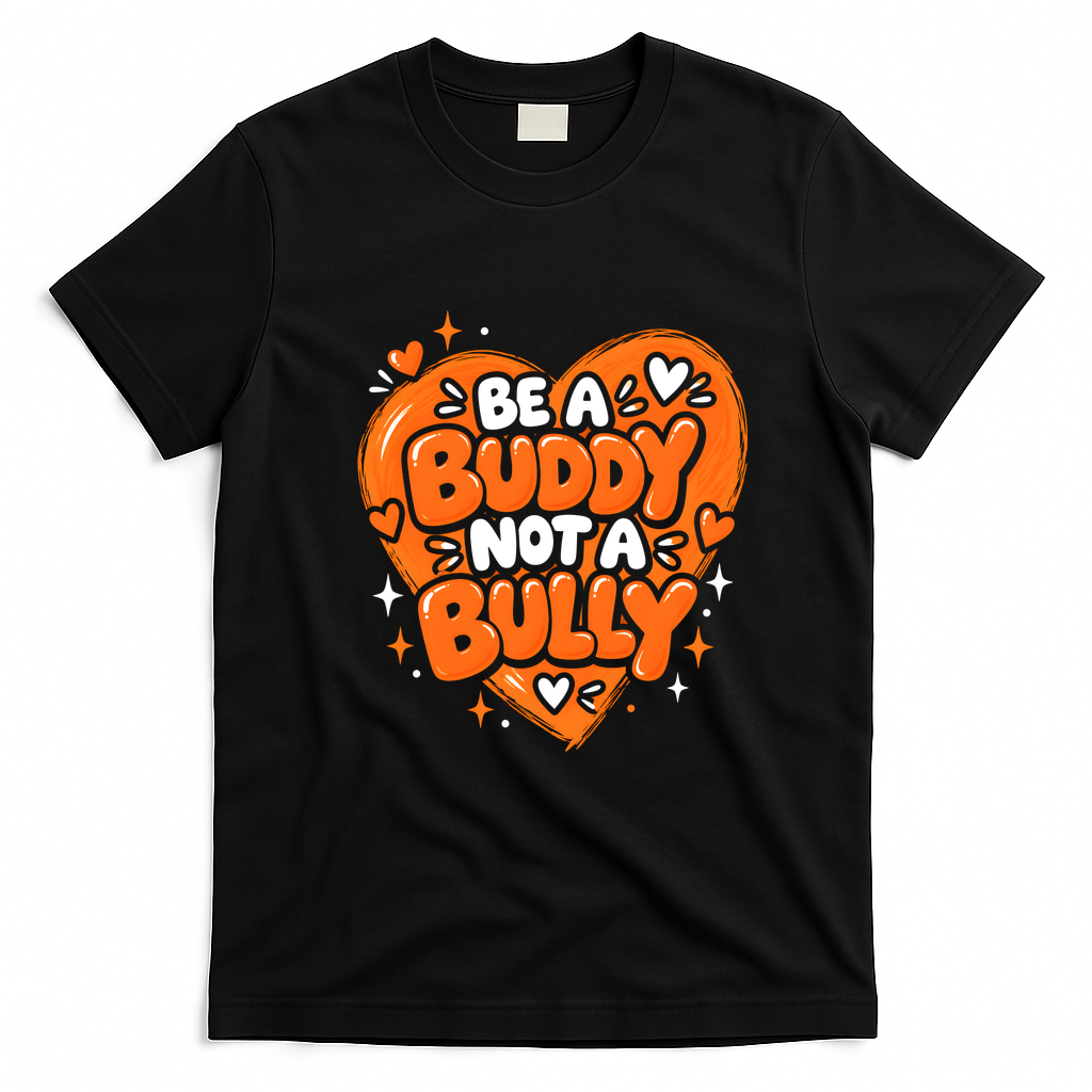 Be A Buddy Not A Bully Anti-Bullying Kindness Teacher T-Shirt - Black