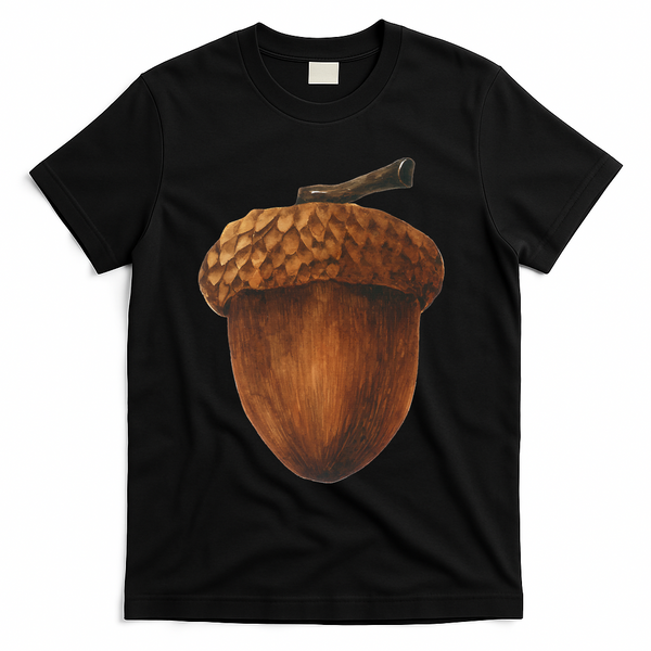 Big Acorn Costume Cute Easy Food Halloween T-Shirt - Black