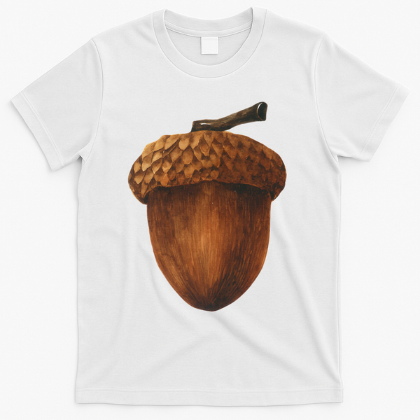 Big Acorn Costume Cute Easy Food Halloween T-Shirt - White