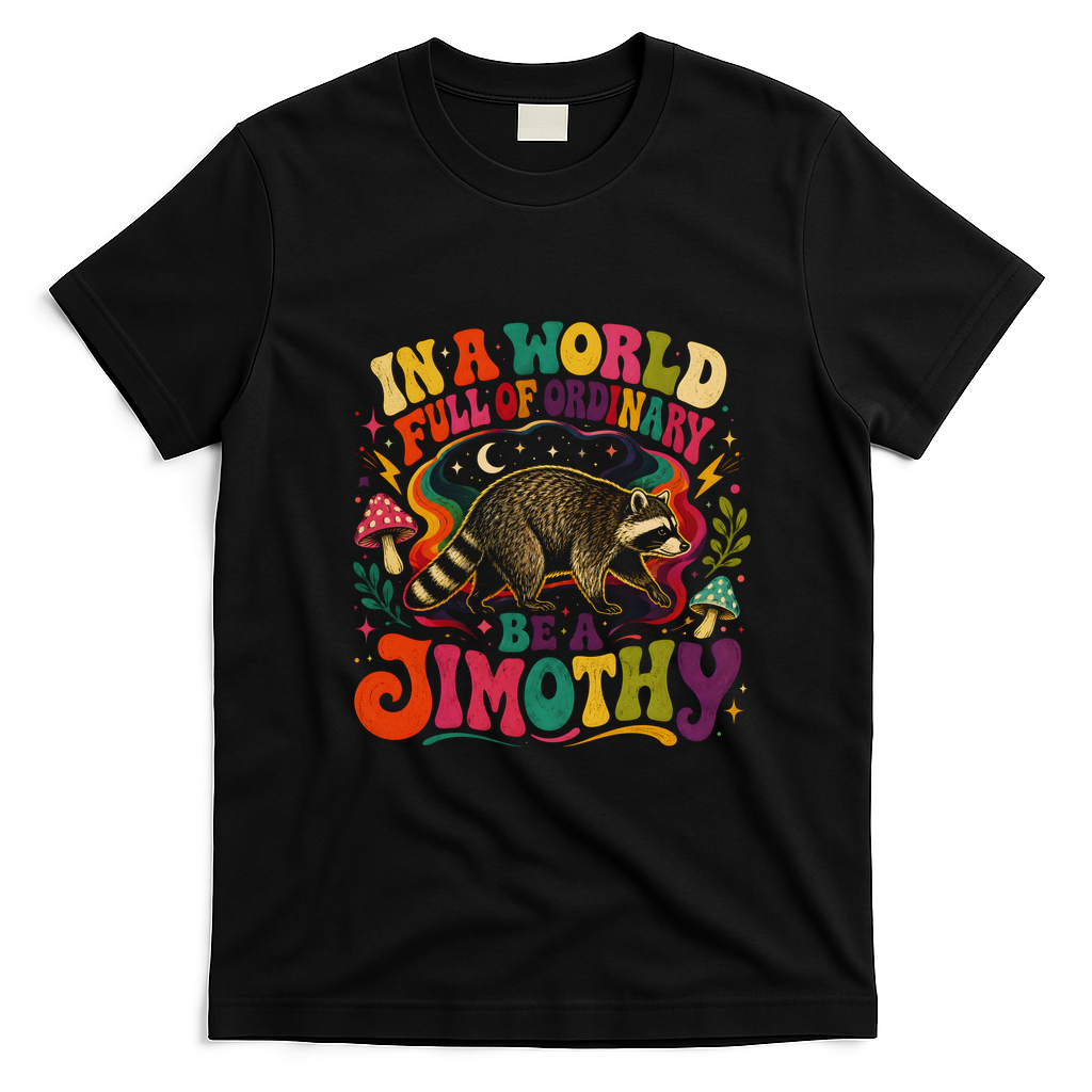 Be A Jimothy In A World Full Of Ordinary Raccoon T-Shirt - Black