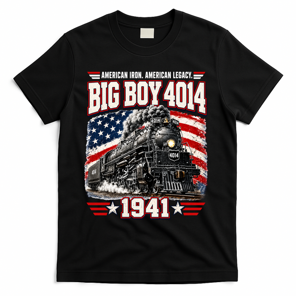 Big Boy 4014 Steam Locomotive Vintage Railroad T-Shirt - Black