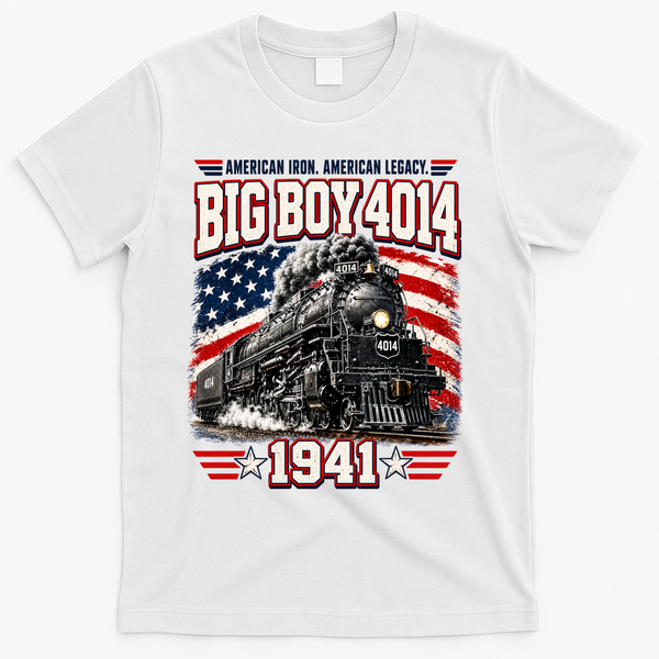 Big Boy 4014 Steam Locomotive Vintage Railroad T-Shirt - White