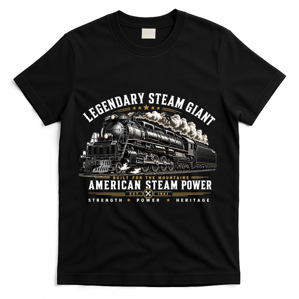 Big Boy 4014 Legendary Steam Train American Locomotive T-Shirt - Black
